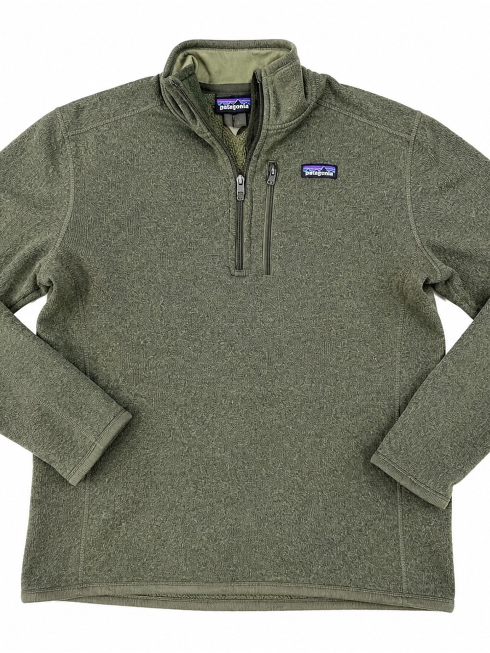 Patagonia Olive Green Quarter-Zip Fleece Pullover